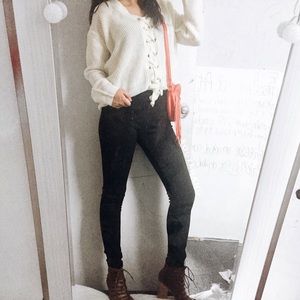 Sweaters - White Lace Knit Sweater Sweaters - White Lace Knit Sweater